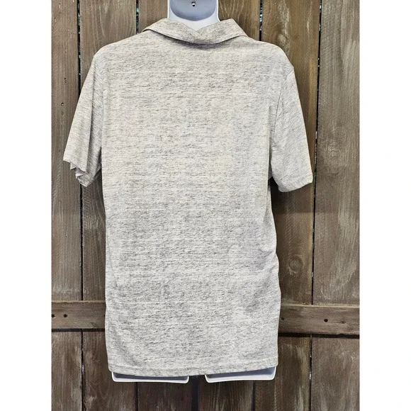 Hurley Men's Gray Short Sleeve Polo Size Large Striped Golf Shirt - Picture 4 of 11